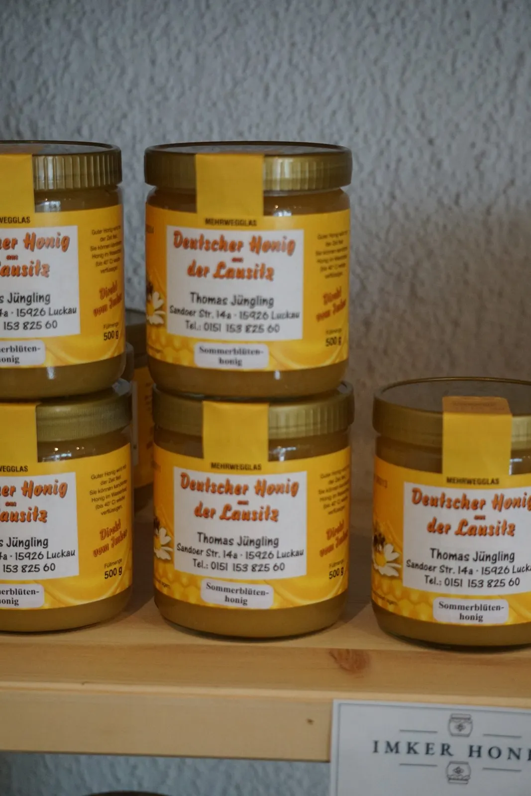 Gläser mit Honig aus der Lausitz